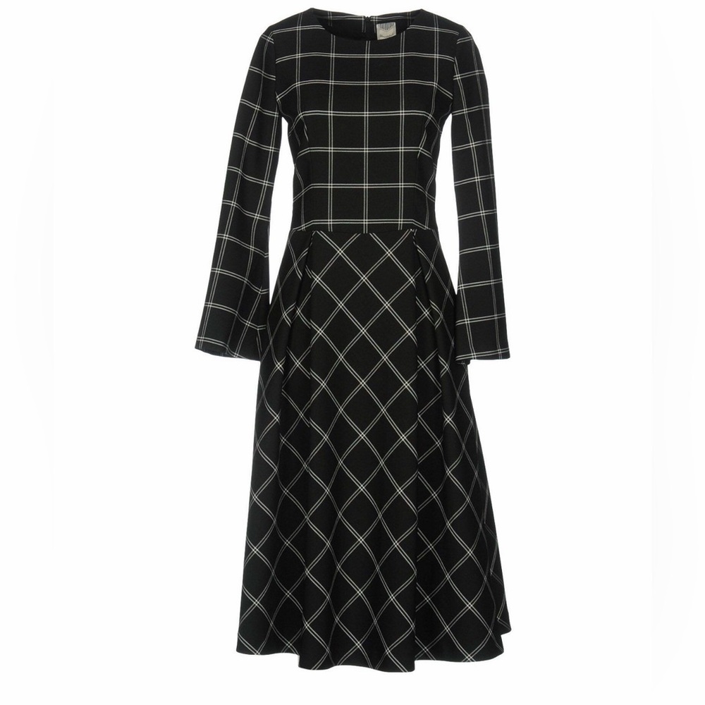 Camicettasnob Elegant Black Plaid Women's Dress